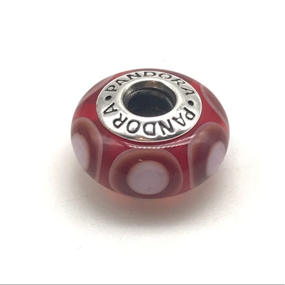 Pandora Red Murano Glass Stepping Stones Charm - Picture 1 of 5